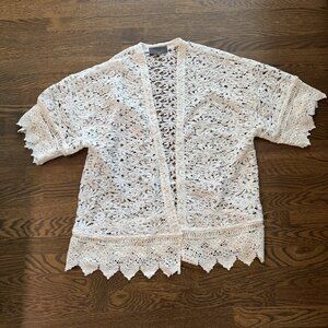 SUNDAY in BROOKLYN Anthropologie Crocheted cardigan Blouse top Size Medium